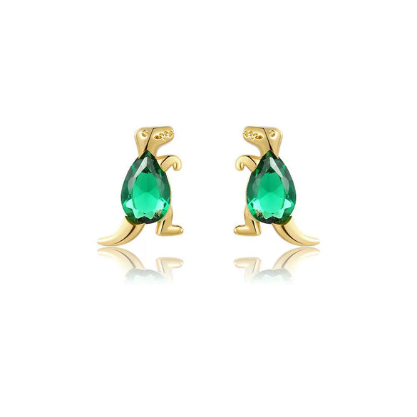 Wholesale Animal Style Zircon Earrings For Women Environmental Protection Copper With 925 Silver Needle And Real Gold Plating