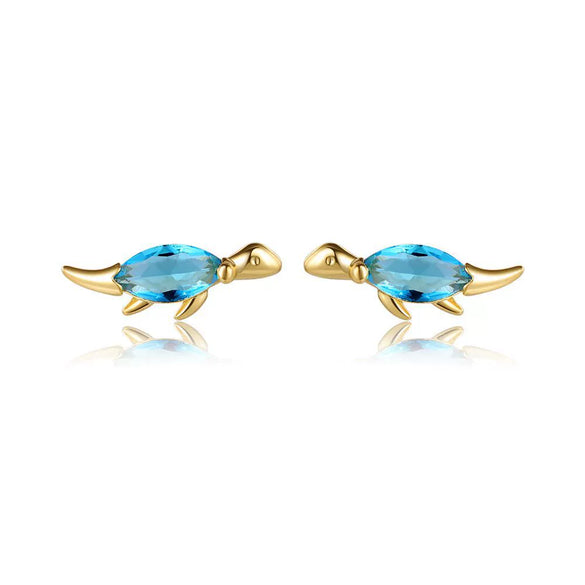 Wholesale Animal Style Zircon Earrings For Women Environmental Protection Copper With 925 Silver Needle And Real Gold Plating