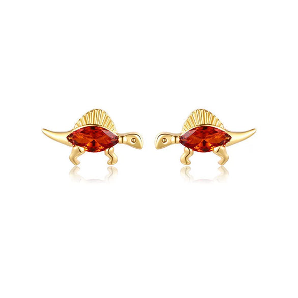 Wholesale Animal Style Zircon Earrings For Women Environmental Protection Copper With 925 Silver Needle And Real Gold Plating