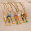 Wholesale Animal Zodiac Pattern Copper Pendant Necklace With Three Dimensional Swingable Fish Design Light Luxury Stainless Steel