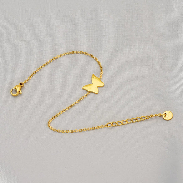 Wholesale Animals Style 316L Stainless Steel Goldplated Butterfly Bracelet For Women