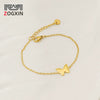Wholesale Animals Style 316L Stainless Steel Goldplated Butterfly Bracelet For Women