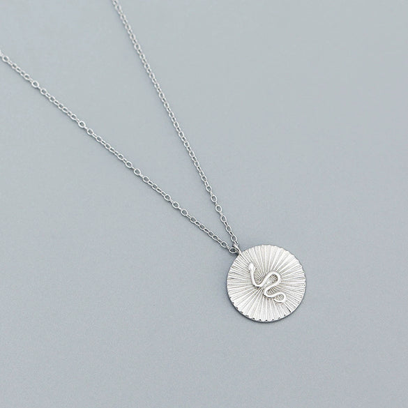 Wholesale Animals Zodiac Round Snake Clavicle Necklace S925 Silver Electroplating