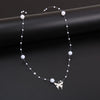 Wholesale Animals Zodiac Style Imitation Pearl Butterfly Necklace Zinc Alloy Electroplated