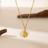 Wholesale Animalshaped Stainless Steel Electroplated 18K Gold Color Conch And Starfish Pendant Necklace For Women