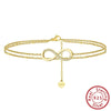 Wholesale Ankle Jewelry S925 Sterling Silver Double Layer Heart Simple Style For Women