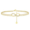Wholesale Ankle Jewelry S925 Sterling Silver Double Layer Heart Simple Style For Women