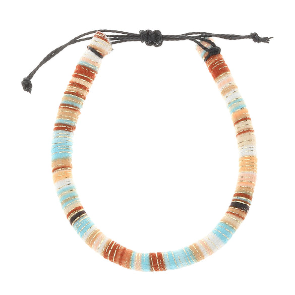 Wholesale Anklet Bohemian Handwoven Fabric Geometric Style Unisex