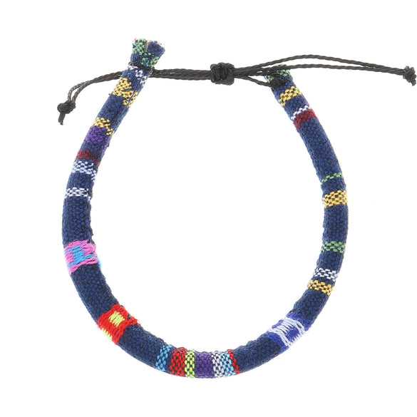 Wholesale Anklet Bohemian Handwoven Fabric Geometric Style Unisex