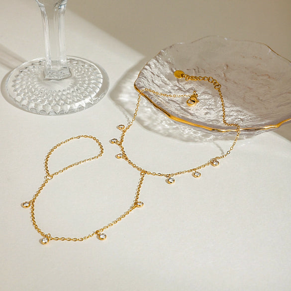 Wholesale Anklet 18K Gold Stainless Steel Geometric Style For Women