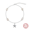 Wholesale Anklet S925 Sterling Silver Freshwater Pearl Fivepointed Star Pendant Women's Bohemian Style