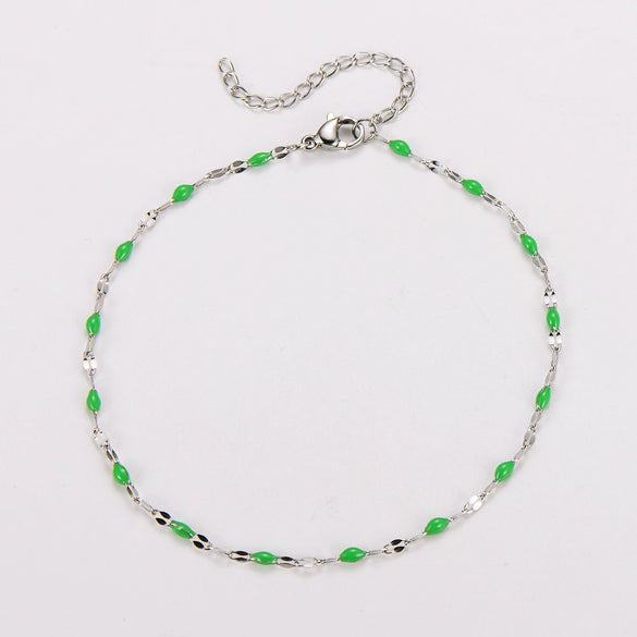 Wholesale Anklet Stainless Steel Geometric Ushaped Electroplated Lip Chain For Women