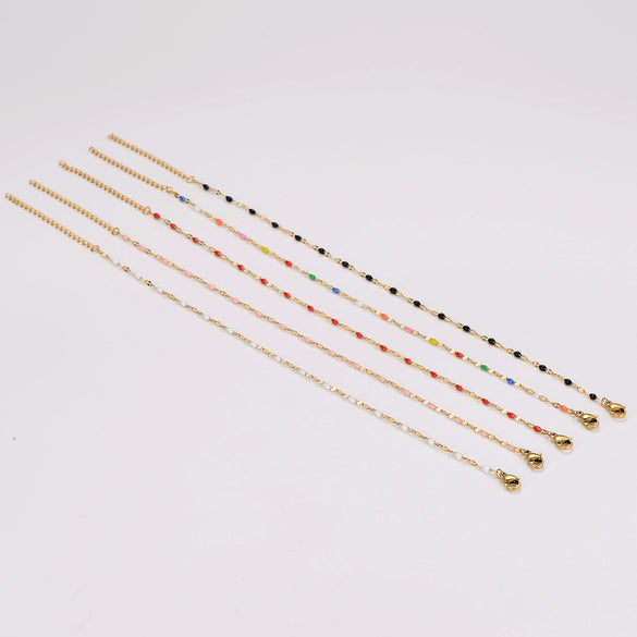 Wholesale Anklet Stainless Steel Geometric Ushaped Electroplated Lip Chain For Women