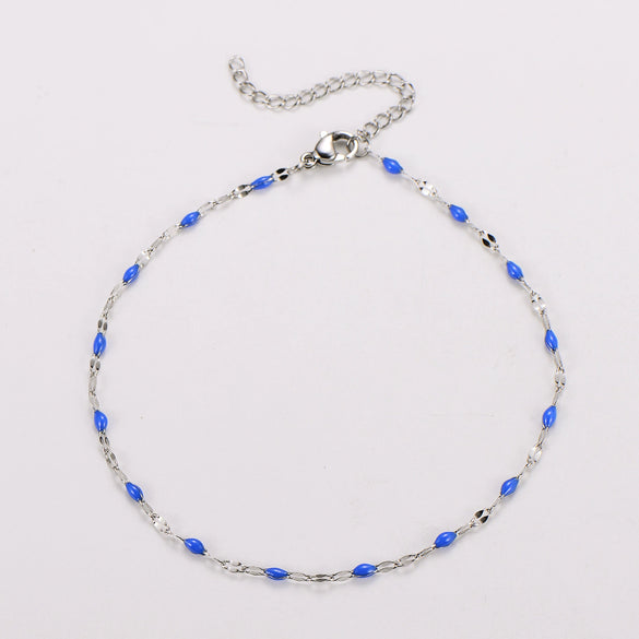 Wholesale Anklet Stainless Steel Geometric Ushaped Electroplated Lip Chain For Women