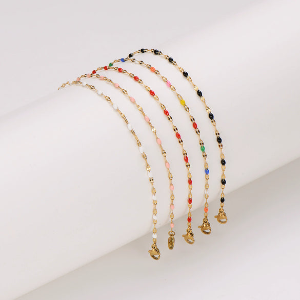 Wholesale Anklet Stainless Steel Geometric Ushaped Electroplated Lip Chain For Women