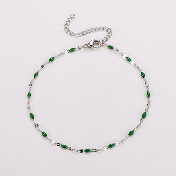 Wholesale Anklet Stainless Steel Geometric Ushaped Electroplated Lip Chain For Women