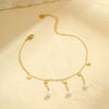 Wholesale Anklet Stainless Steel 18K Geometric Tassel Pearl Design Unisex
