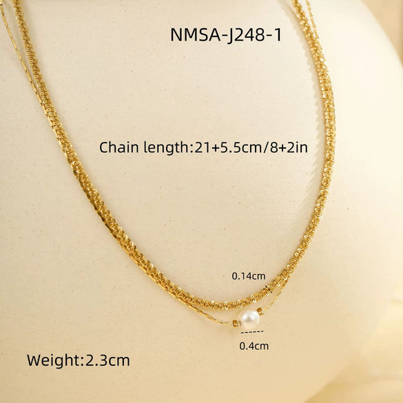 Wholesale Anklet Stainless Steel 18K Geometric Tassel Pearl Design Unisex