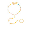 Wholesale Anklet Stainless Steel Light Luxury Heart Shape Electroplating Enamel