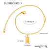 Wholesale Anklet 316L Stainless Steel Gold Plated Retro Shell Brick Pendant Geometric Beaded Design Unisex