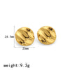 Wholesale Antiallergic Highgrade Earrings Stainless Steel Round Water Ripple Geometric 18K Gold Nonfading Electroplated