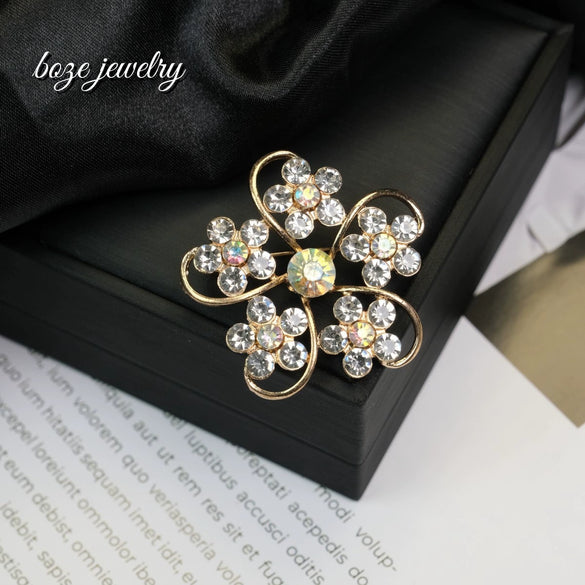 Wholesale Antilight Brooch Zinc Alloy Flowershaped Electroplated Unisex Decorative Pin