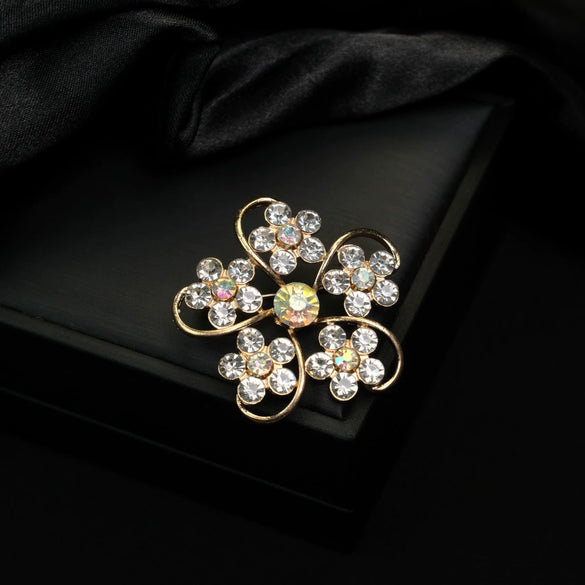 Wholesale Antilight Brooch Zinc Alloy Flowershaped Electroplated Unisex Decorative Pin