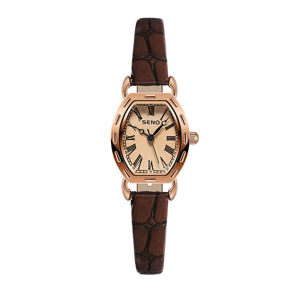 Wholesale Antique Small Square Quartz Watch For Women With Alloy Case Mineral Strengthened Glass Mirror Imitation Leather Strap And Stainless Steel Pin Buckle