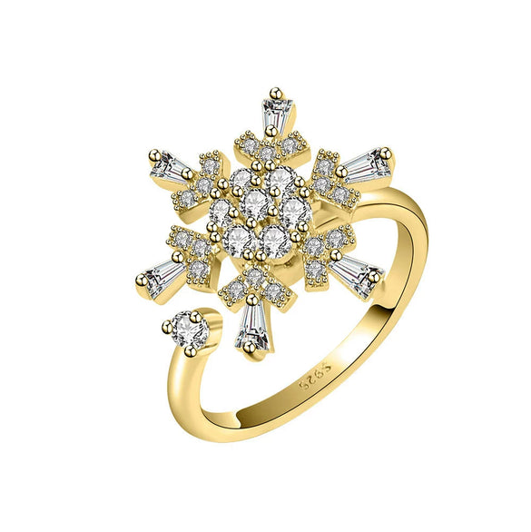Wholesale Anxiety Relief Rotating Open Women's Ring S925 Sterling Silver Electroplated