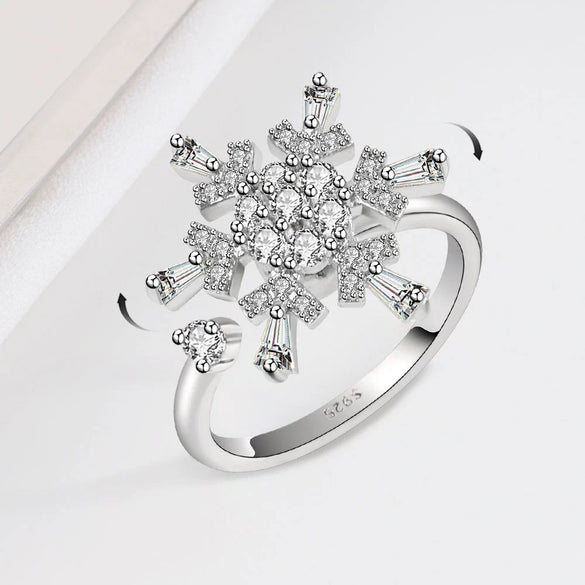 Wholesale Anxiety Relief Rotating Open Women's Ring S925 Sterling Silver Electroplated