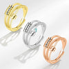 Wholesale Anxiety Ring Rotating Creative Threering Smart Finger Ring Copper Geometric Minimalist Electroplating Women's Jewelry