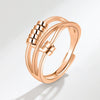 Wholesale Anxiety Ring Rotating Creative Threering Smart Finger Ring Copper Geometric Minimalist Electroplating Women's Jewelry