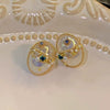 Wholesale Artificial Crystal Flower Heart Earrings Baroque Style Electroplated Girly
