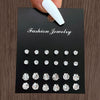 Wholesale Artificial Crystal Heartshaped Inlaid Crystal Zircon Earrings Set For Women