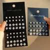 Wholesale Artificial Crystal Heartshaped Inlaid Crystal Zircon Earrings Set For Women