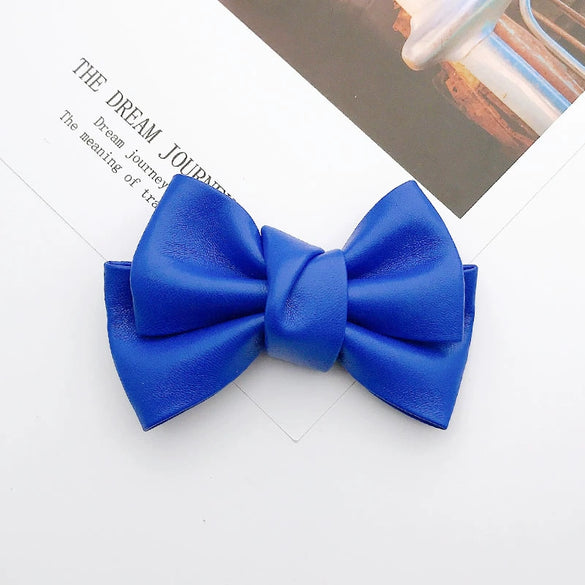 Wholesale Artificial Leather Handwoven Pleated Bow Jewelry And Phone Case Accessories