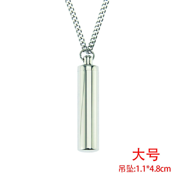 Wholesale Ashes Perfume Pendant Necklace Titanium Steel Geometric Cuban Chain Style For Men And Women