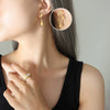 Wholesale Asymmetric Earrings 316L Stainless Steel 18K Gold Plated Geometric Style