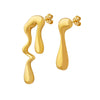 Wholesale Asymmetric Earrings 316L Stainless Steel 18K Gold Plated Geometric Style