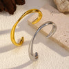 Wholesale Asymmetrical Geometric Retro Fashion Hip Hop Electroplated Titanium Steel Bracelets For Women