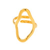 Wholesale Asymmetrical Line Open Index Finger Ring Geometric Stainless Steel With 18K Gold Electroplating For Women