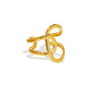 Wholesale Asymmetrical Stainless Steel Ring With Winding Geometric Design And 18K Real Gold Electroplating