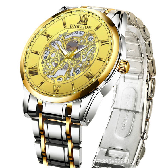 Wholesale Automatic Mechanical Men's Watch Stainless Steel Round Dial Business Style Waterproof