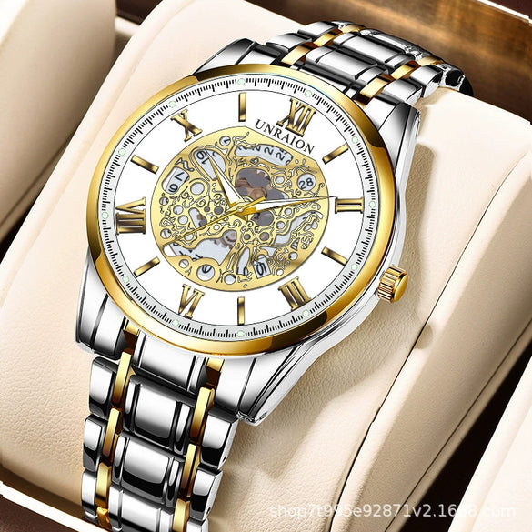 Wholesale Automatic Mechanical Men's Watch Stainless Steel Round Dial Business Style Waterproof