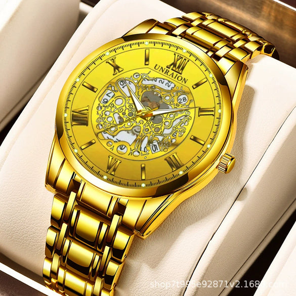 Wholesale Automatic Mechanical Men's Watch Stainless Steel Round Dial Business Style Waterproof