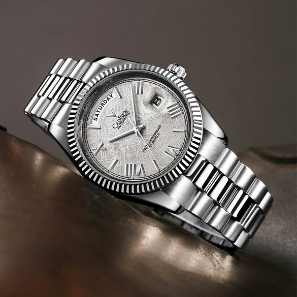 Wholesale Automatic Mechanical Watch Men's Stainless Steel Case Round Dial Sapphire Calendar Leisure Style