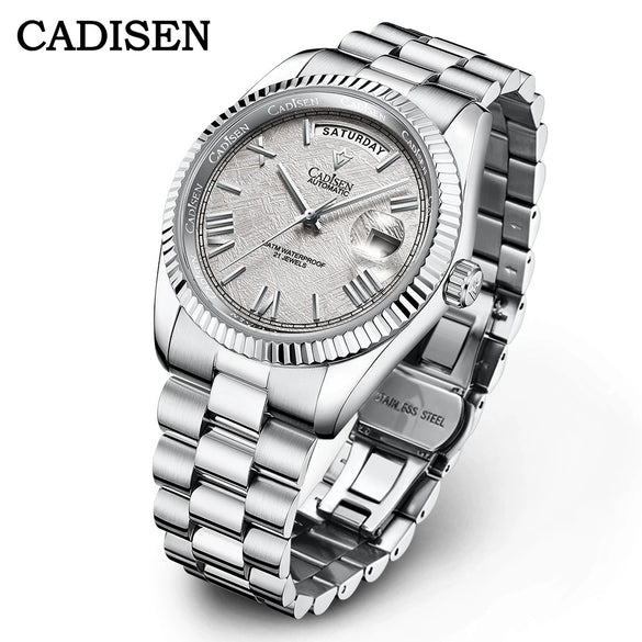 Wholesale Automatic Mechanical Watch Men's Stainless Steel Case Round Dial Sapphire Calendar Leisure Style