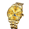 Wholesale Automatic Men's Watch Alloy Case And Strap Mineral Strengthened Glass Mirror Round Dial Leisure Style Waterproof Luminous