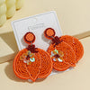 Wholesale Autumn Pumpkin Beaded Earrings With Colorful Diamond Sequin Flowers And Fruit Shaped Rice Beads For Women Little Fresh Style