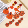 Wholesale Autumn Pumpkin Beaded Earrings With Colorful Diamond Sequin Flowers And Fruit Shaped Rice Beads For Women Little Fresh Style